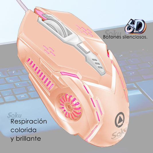 Soku Raton Mouse Alambrico Top Led 6d Gamer Dpi Ajustable