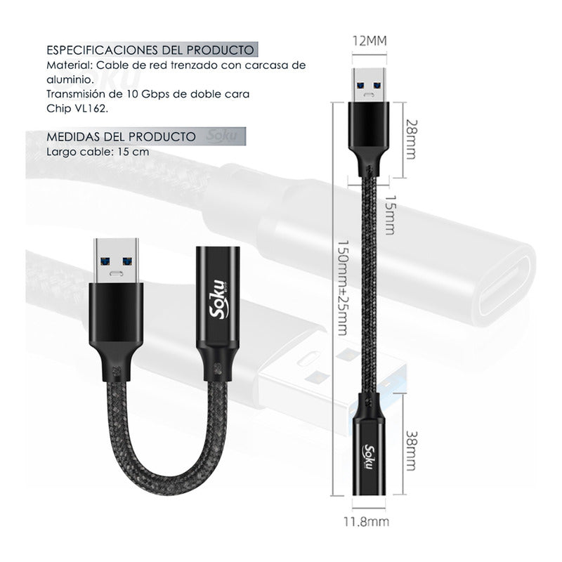 Soku Adaptador Usb 3.2 A Tipo C 3a Hembra Audio Ultra Rapido