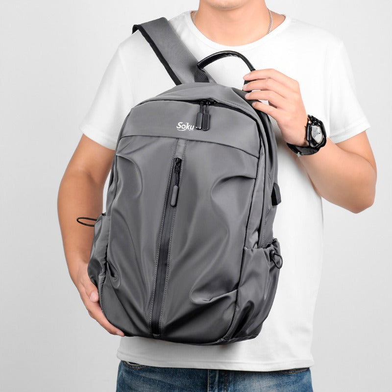 Soku Mochila Premium Contra Agua Laptop 14 Amplia Viaje