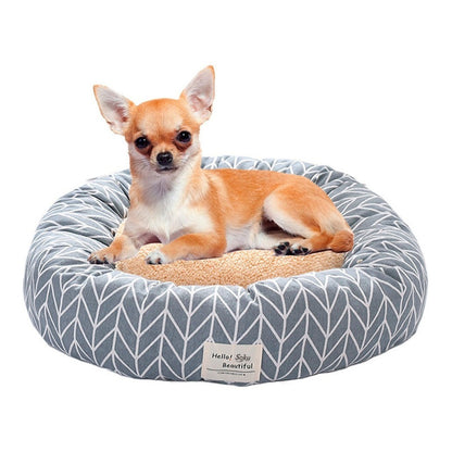 Cama Nido Perro Gato Firme Extra Suave Cojin Extraible Lino