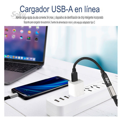 Soku Adaptador Usb 3.2 A Tipo C 3a Hembra Audio Ultra Rapido