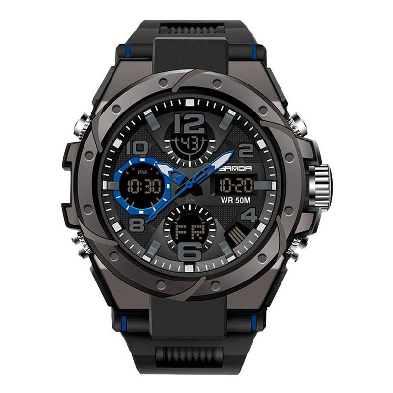 Reloj Dual Digital Led Militar Uso Rudo Contra Agua 5 Bar Sd