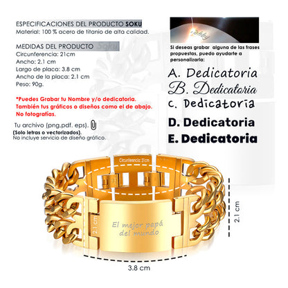 Pulsera Esclava  Personalizable Acero Inoxidable Al Titanio