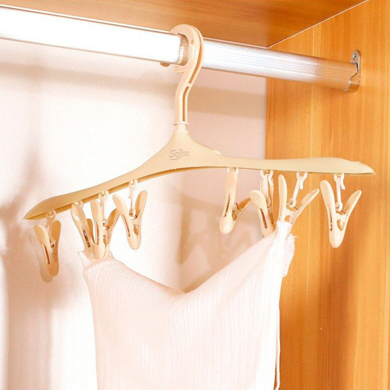 Gancho De Ropa Multifuncional Percha Con 8 Clips Organizador