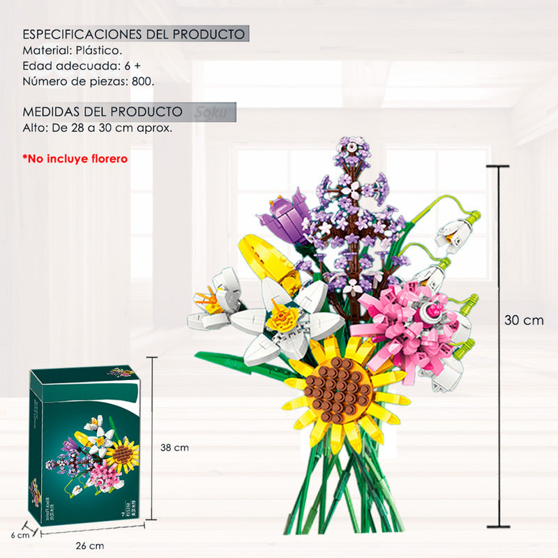 Soku Flores Perpetuas Bloques Pro Bouquet Extra Grande