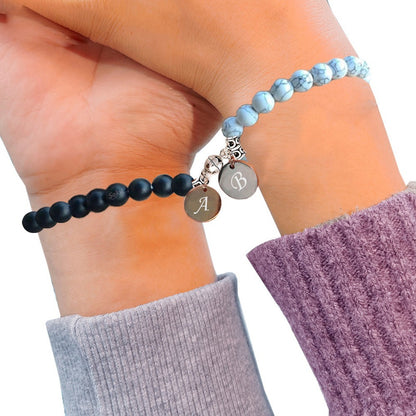 Pulseras Duo Pareja Piedra Iman Eterno Dije Personalizable