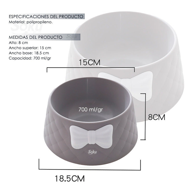 Soku Tazon Plato Para Perro Gatos Mascota Elegante Kawaii