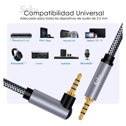 Cable Auxiliar Estéreo 3.5 Mm Trrs 4 Polos 1.5 M Micrófono