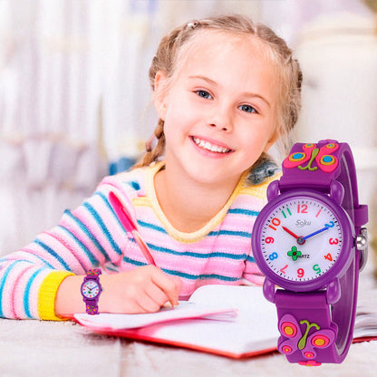 Reloj Niña Mariposa 3d Kawaii Impermeable Calidad