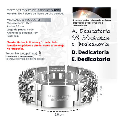 Pulsera Esclava  Personalizable Acero Inoxidable Al Titanio