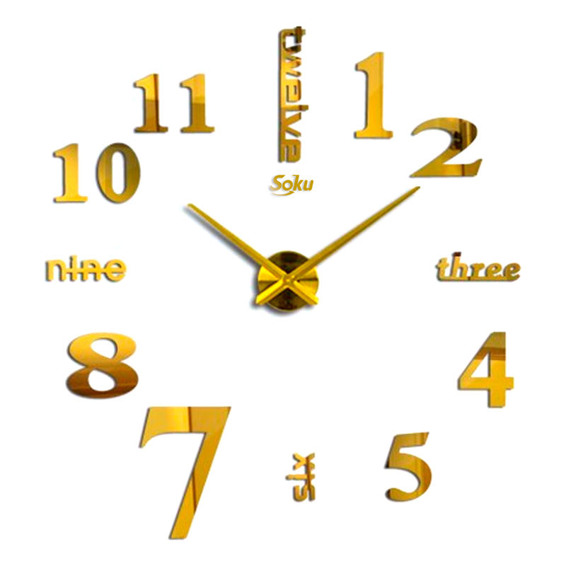 Soku Reloj De Pared 3d Sala Oficina Gigante Durable