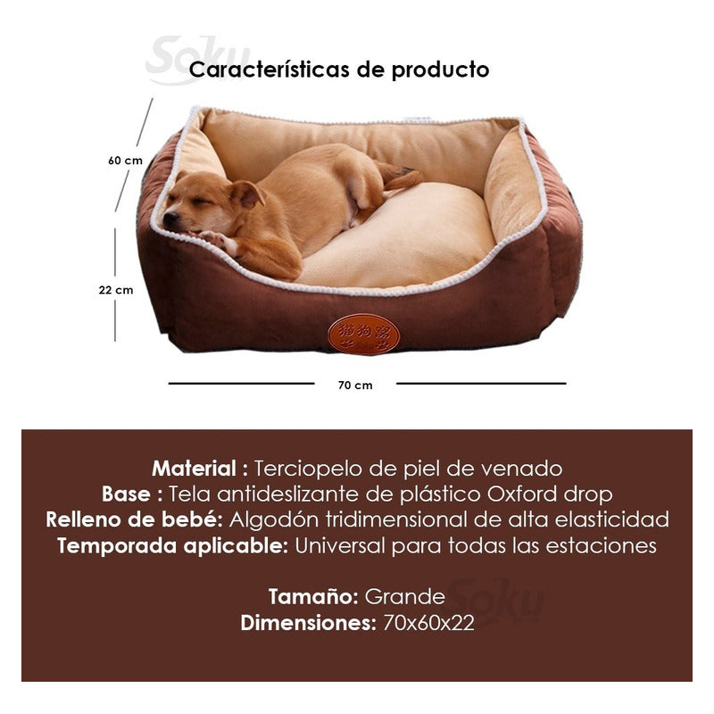 Cama Perro Impermeable Cojin Extraible Grande Premium