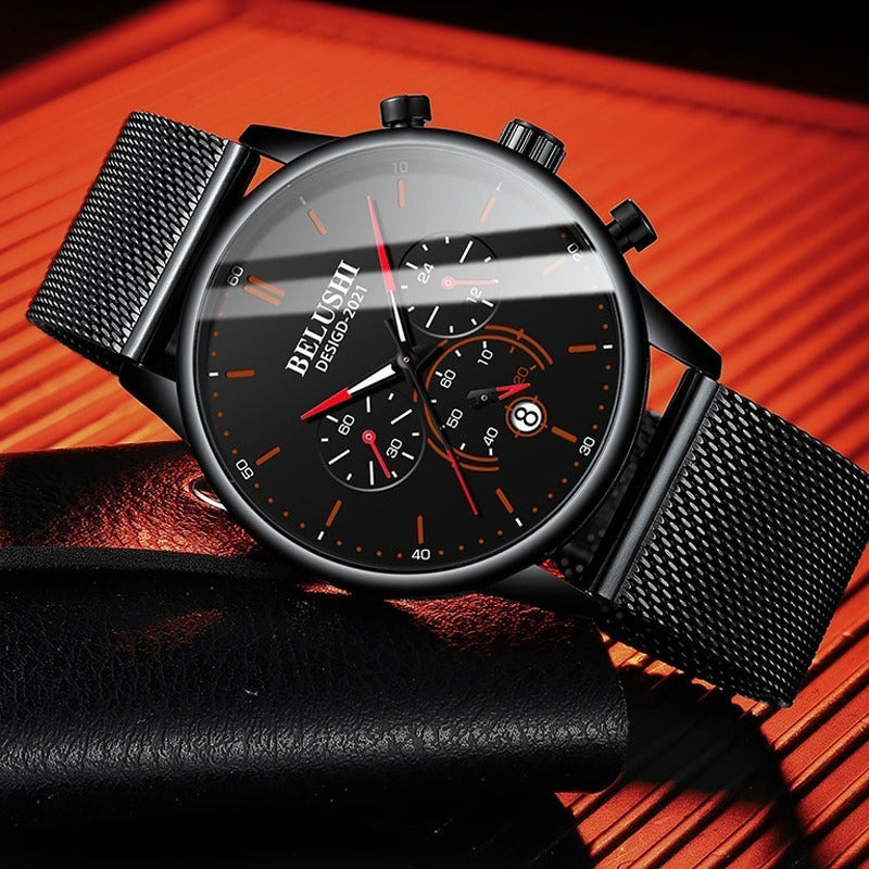 Reloj Hombre Acero Inoxidable Cronógrafo Real Fluorecente Bs