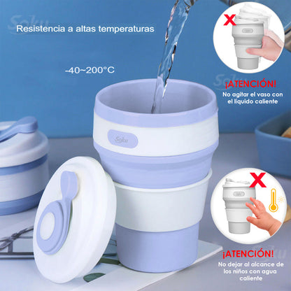 Vaso Termico Plegable Portable Cafe Hermetico Certificado