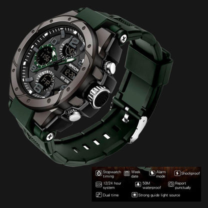 Reloj Dual Digital Led Militar Uso Rudo Contra Agua 5 Bar Sd