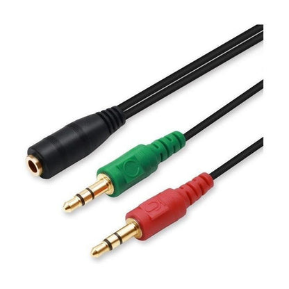 Cable Adaptador Auxilar 3.5 Microfono Audifono Hembra Macho