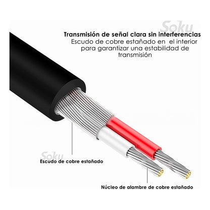 Cable Usb C A 2 Rca Hifi Sonido Premium 24k Soku