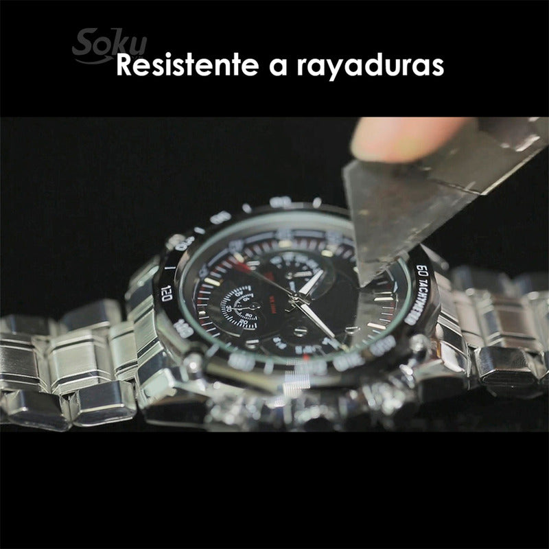 Reloj Acero Inoxidable Fechador Anti Rayaduras Waterproof Cx