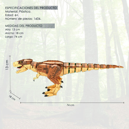 Soku Tiranosaurio Rex Bloques Articulado Dino Pro Grande