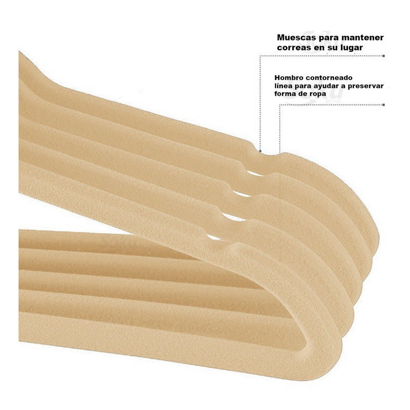 Set 20 Ganchos Acero Terciopelo Organizador Closet Durable