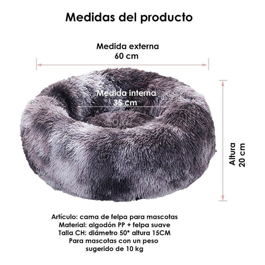 Cama Nido Gato Perro Anti Estres Extra Suave Mascota Mediana