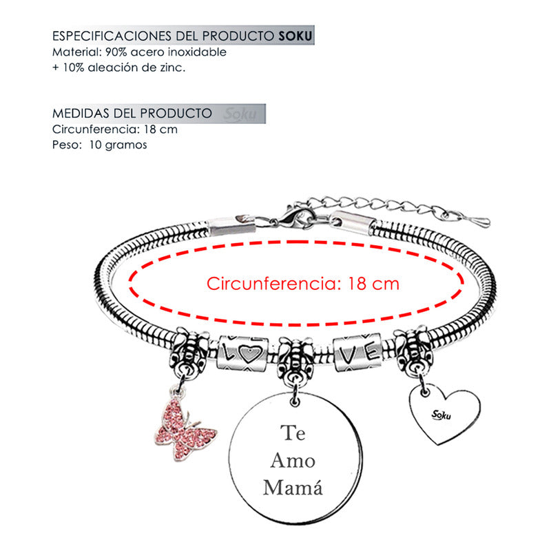 Soku Pulsera Regalo Maripos Acero Inoxidable Mama Amor Amiga