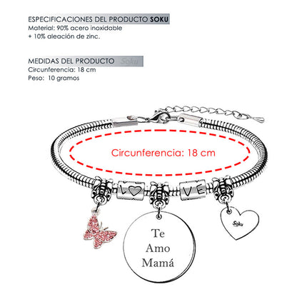 Soku Pulsera Regalo Maripos Acero Inoxidable Mama Amor Amiga