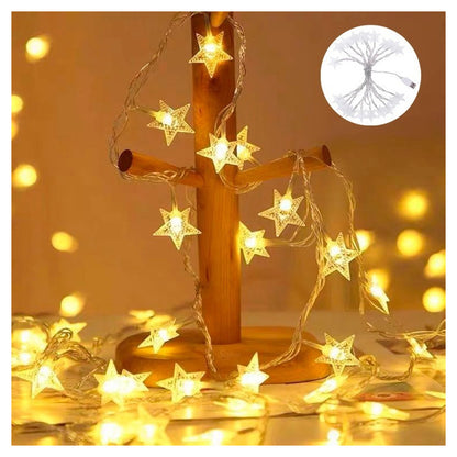 Usb Serie Luces Estrella Bodas Eventos Fiesta 20 Leds 3m