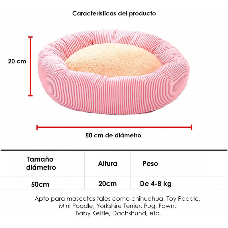 Cama Nido Perro Gato Firme Extra Suave Cojin Extraible Lino