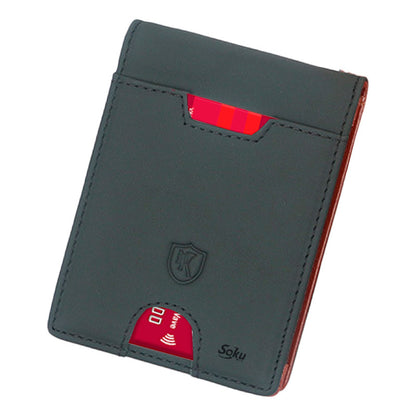 Cartera Billetera Antirobo Rfdi Monedas Cierre Piel Original