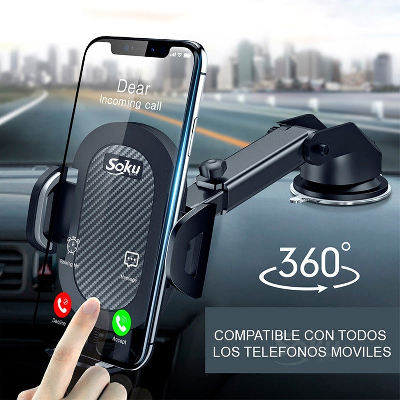 Porta Celular Soporte Gps Auto Universal Manos Libres 360º