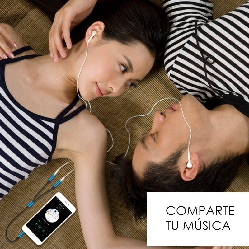 Cable Divisor Audio 3.5mm 3 Polos Macho A 2 Hembra Parejas