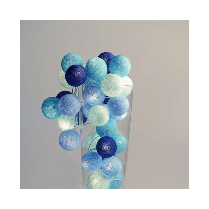 Serie Luces Eventos Fiesta 20 Esferas Grandes Algodón Pilas