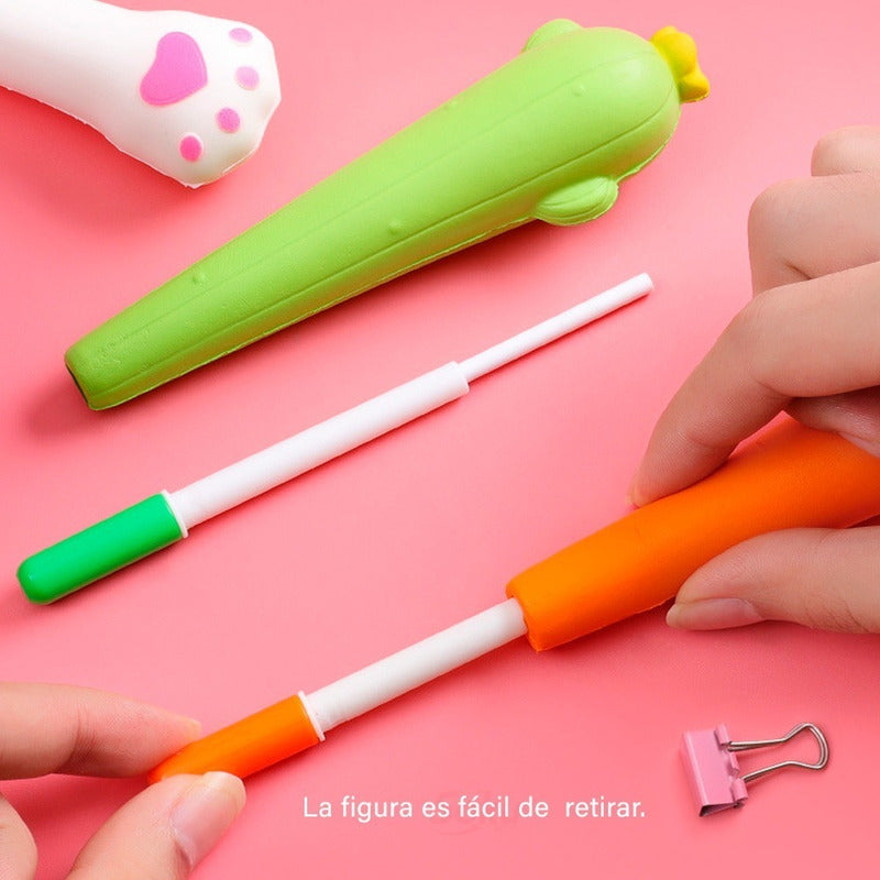 5 Plumas Kawaii Niños Lapicero Antiestres Apachurrable Lote