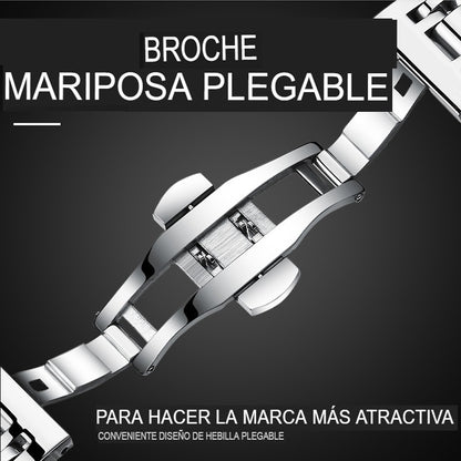 Reloj Hombre Acero Inoxidable Fluorecente Fechador Lujo Bs