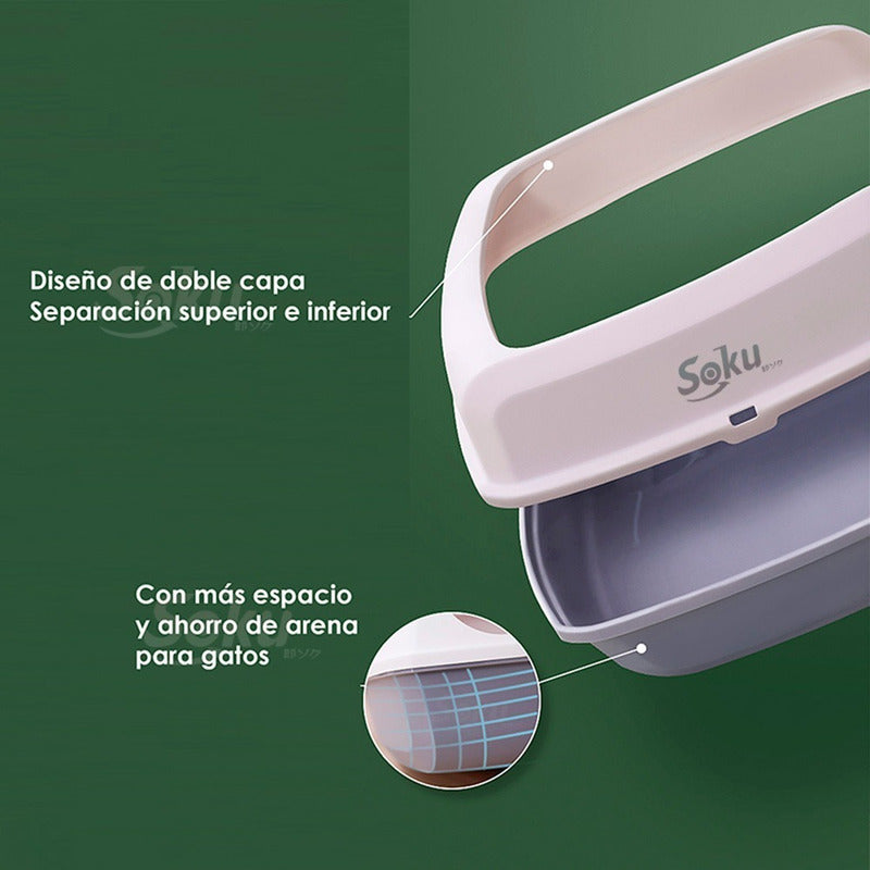 Arenero Gato Extension Anti Derrame Pala Caja Extra Grande