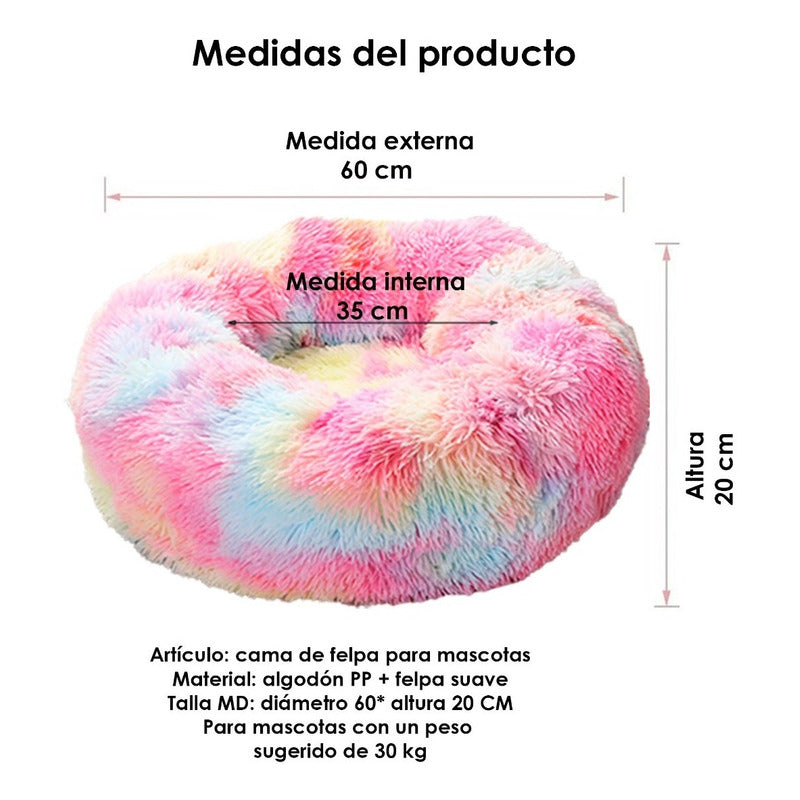 Cama Nido Gato Perro Anti Estres Extra Suave Mascota Mediana