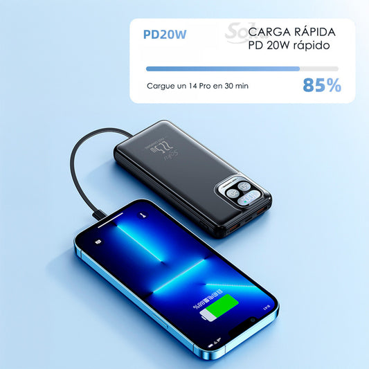 Soku Banco De Energía 10000mah Pïla Usb V8 Led Portatil