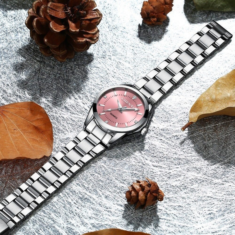 Nuevo Reloj Acero Platinum Contra Agua Inoxidable Cx