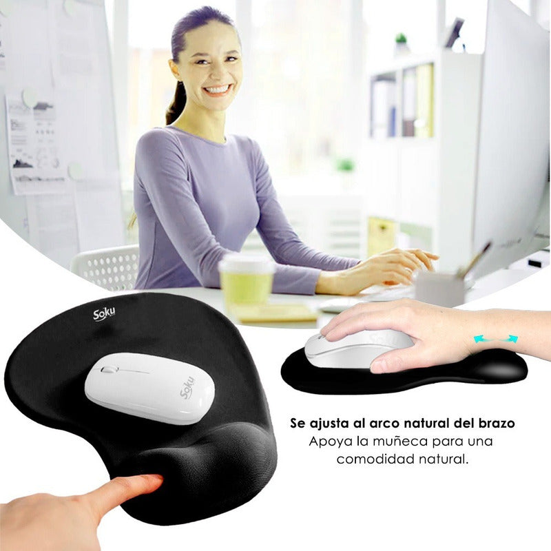 Tapete Ergonomico Para Raton De Gel Silicon Antideslizante