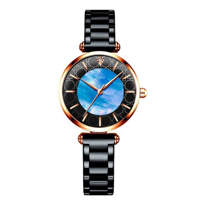 Reloj Inoxidable Nacar Brillante Elegante Mov Japones Cu