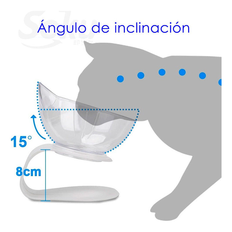 Tazon Doble Elevado Ergónomico Perros Gatos Calidad Soku