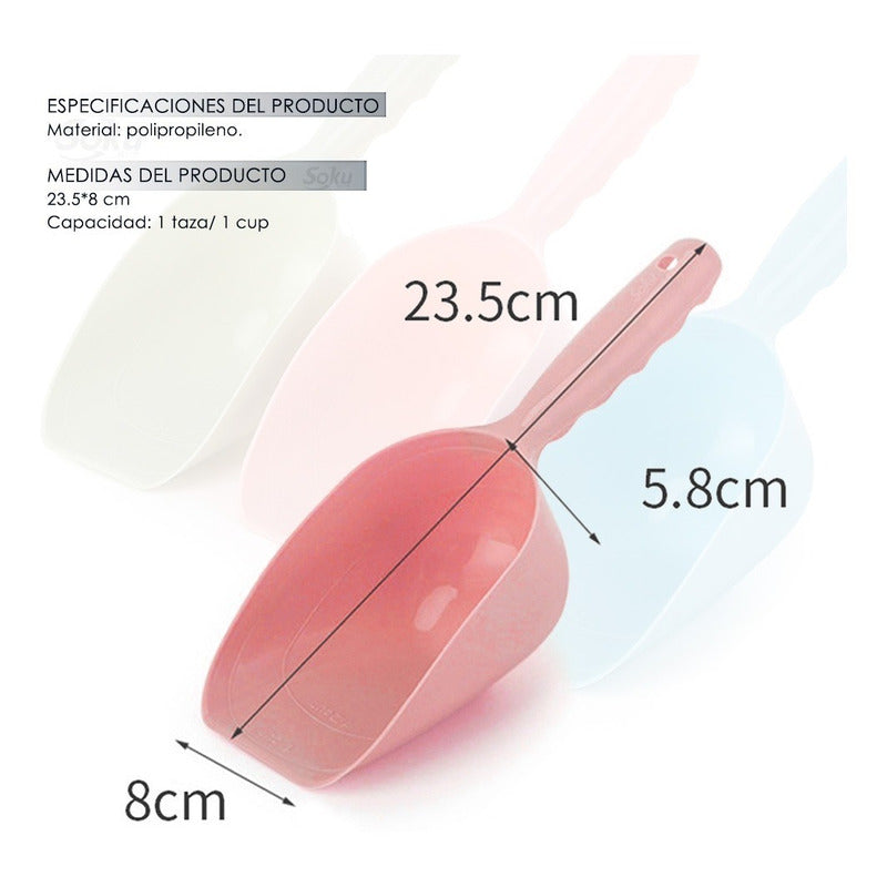 3 Cucharones Taza Pala Granel Croquetas Alimento Perro Gato