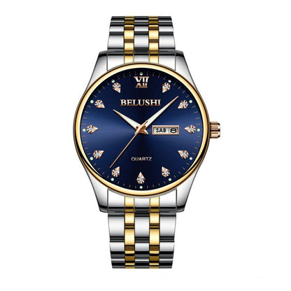 Reloj Acero Inoxidable Brillantes Fechador Contra Agua Bs