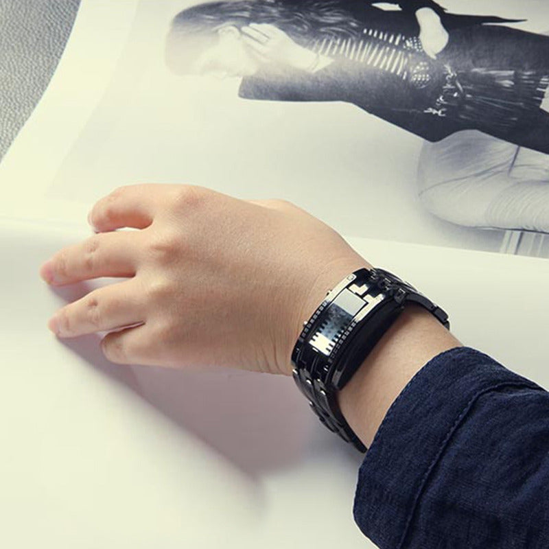2 Relojes Pareja Duo Led Binario Acero Inoxidable Cotra Agua