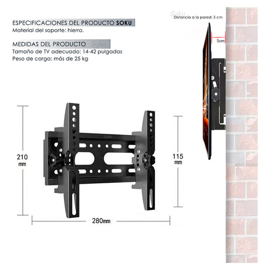Soku Soporte Pantalla Television Tv 14 A 42 In Extra Firme