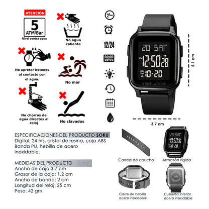 Soku Reloj Deportivo Minimalista Elegante Impermeable