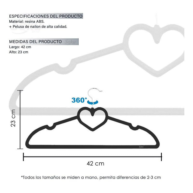 Soku 10 Ganchos Acero Terciopelo Organizador Closet Kawaii