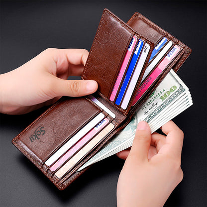 Soku Cartera Ejecutiva Antirrobo Rfi Piel Genuina Premium