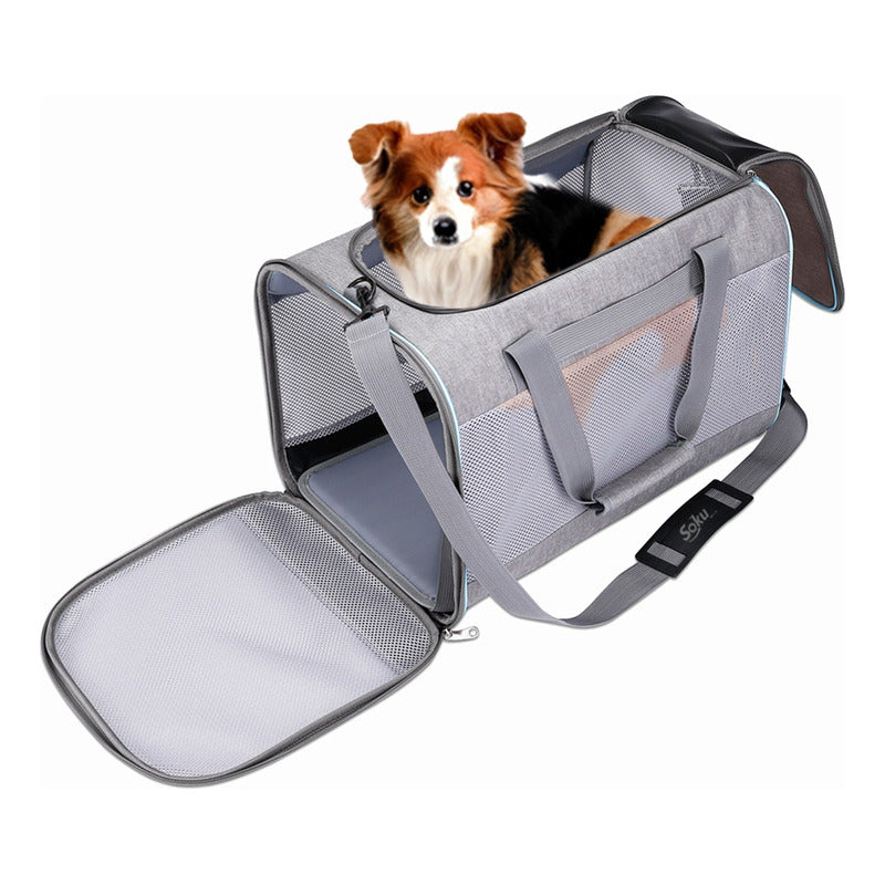 Soku Mochila Viaje Perro Gato Grande Antirasguños Premium